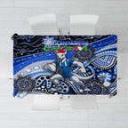Merry Christmas AFL Kangaroos Tablecloth Aboriginal Santa Football Mascot