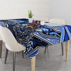 Merry Christmas AFL Kangaroos Tablecloth Aboriginal Santa Football Mascot