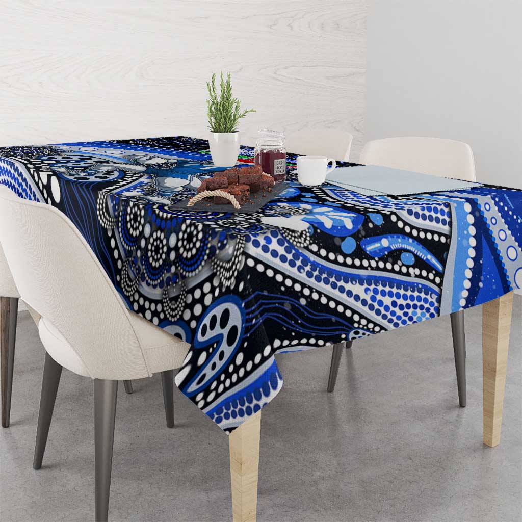 Merry Christmas AFL Kangaroos Tablecloth Aboriginal Santa Football Mascot
