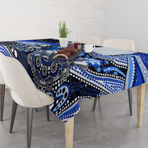 Merry Christmas AFL Kangaroos Tablecloth Aboriginal Santa Football Mascot