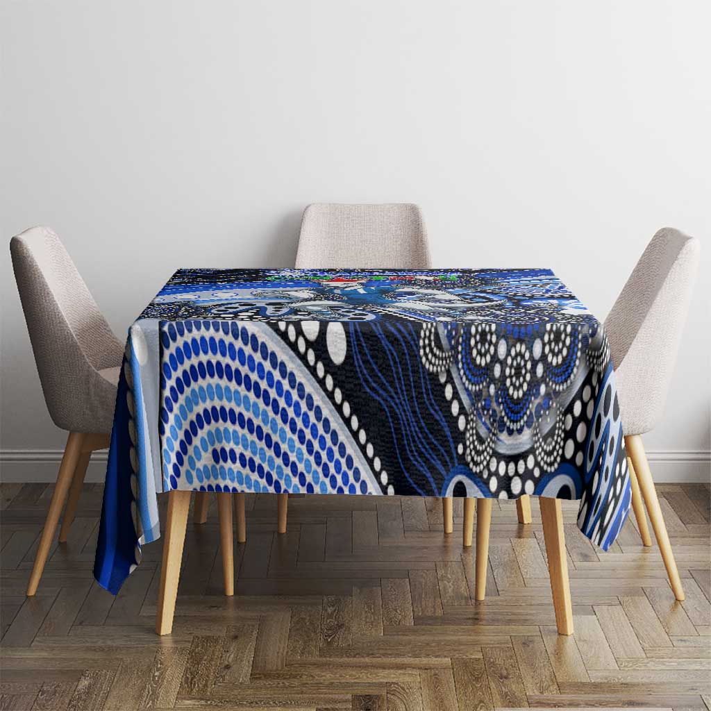 Merry Christmas AFL Kangaroos Tablecloth Aboriginal Santa Football Mascot