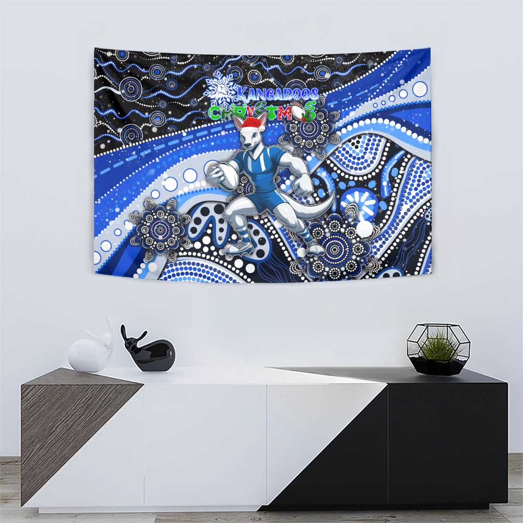 Merry Christmas AFL Kangaroos Tapestry Aboriginal Santa Football Mascot