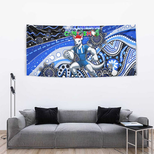 Merry Christmas AFL Kangaroos Tapestry Aboriginal Santa Football Mascot