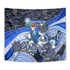 Merry Christmas AFL Kangaroos Tapestry Aboriginal Santa Football Mascot