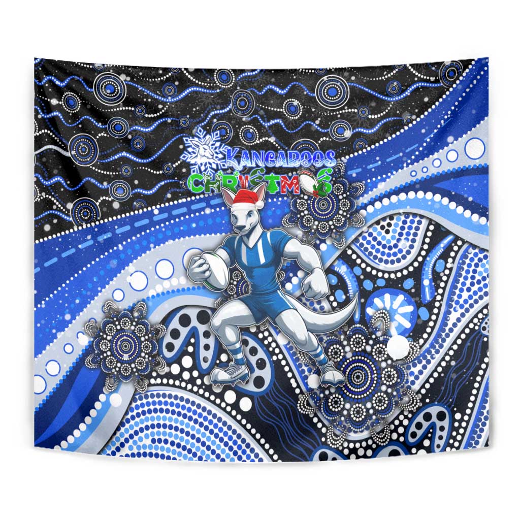 Merry Christmas AFL Kangaroos Tapestry Aboriginal Santa Football Mascot