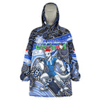 Merry Christmas AFL Kangaroos Wearable Blanket Hoodie Aboriginal Santa Football Mascot