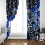 Merry Christmas AFL Kangaroos Window Curtain Aboriginal Santa Football Mascot