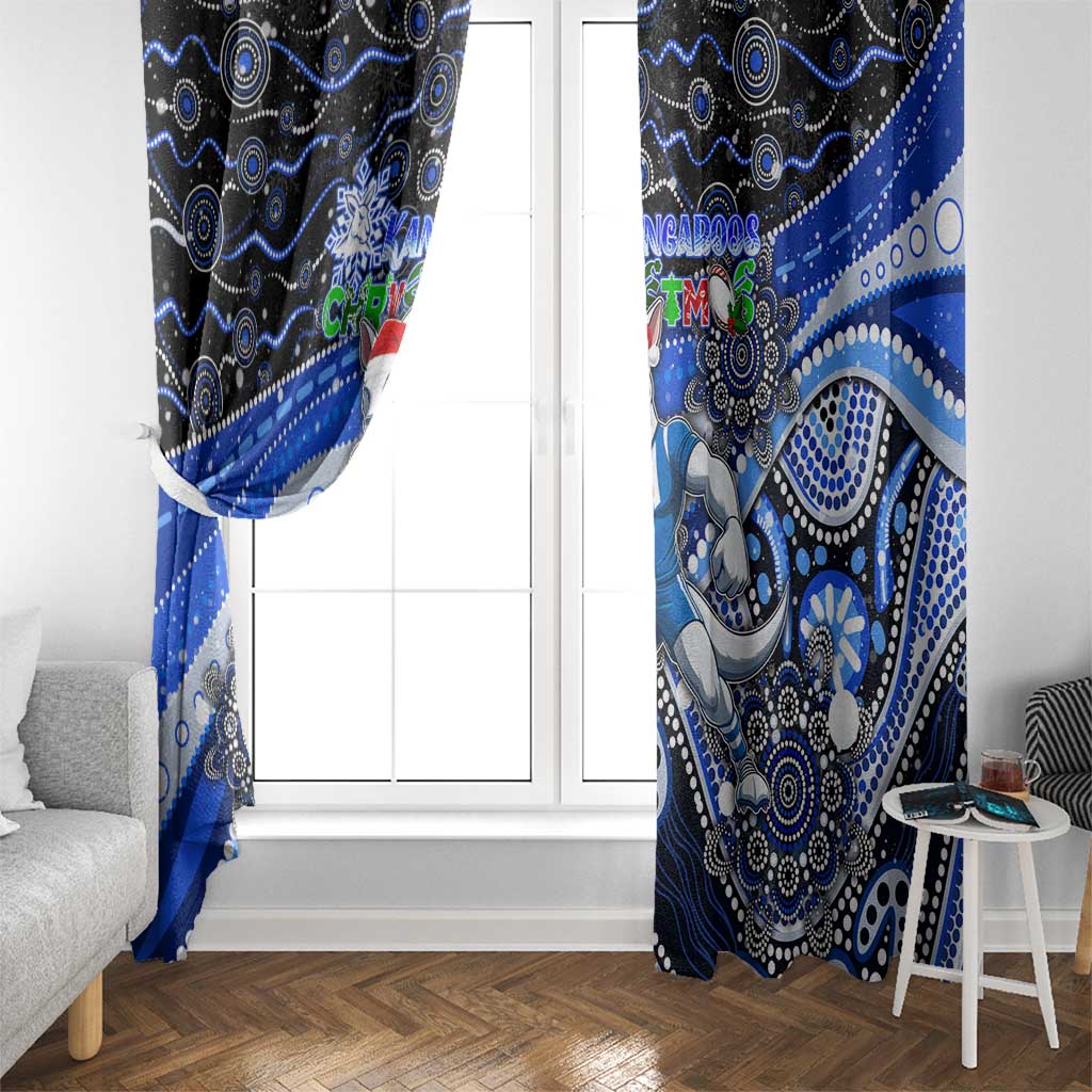 Merry Christmas AFL Kangaroos Window Curtain Aboriginal Santa Football Mascot