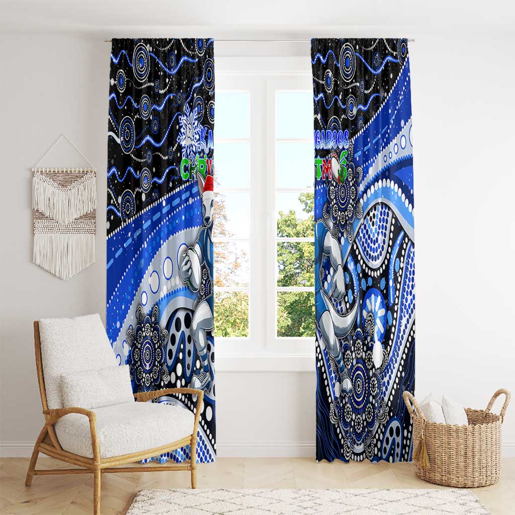 Merry Christmas AFL Kangaroos Window Curtain Aboriginal Santa Football Mascot