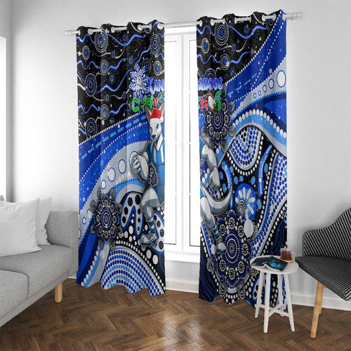 Merry Christmas AFL Kangaroos Window Curtain Aboriginal Santa Football Mascot