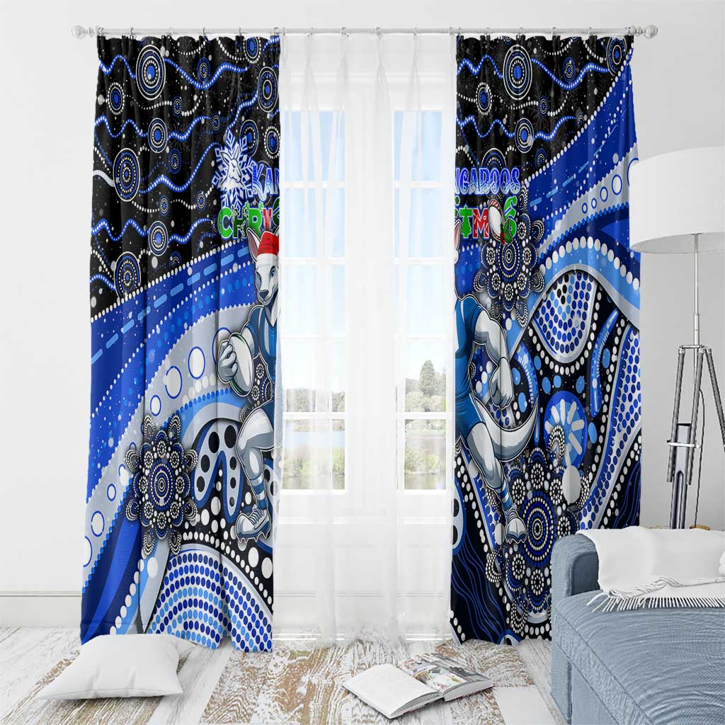 Merry Christmas AFL Kangaroos Window Curtain Aboriginal Santa Football Mascot