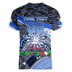 Merry Christmas AFL Kangaroos Women V-Neck T-Shirt Aboriginal Santa Football Mascot