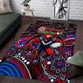 Merry Christmas AFL Demons Area Rug Aboriginal Santa Football Mascot