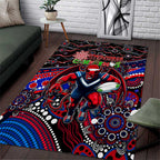 Merry Christmas AFL Demons Area Rug Aboriginal Santa Football Mascot