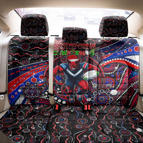 Merry Christmas AFL Demons Back Car Seat Cover Aboriginal Santa Football Mascot
