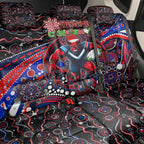 Merry Christmas AFL Demons Back Car Seat Cover Aboriginal Santa Football Mascot