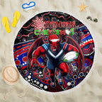 Merry Christmas AFL Demons Beach Blanket Aboriginal Santa Football Mascot