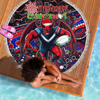 Merry Christmas AFL Demons Beach Blanket Aboriginal Santa Football Mascot