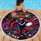 Merry Christmas AFL Demons Beach Blanket Aboriginal Santa Football Mascot