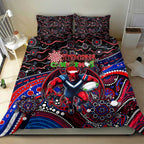 Merry Christmas AFL Demons Bedding Set Aboriginal Santa Football Mascot