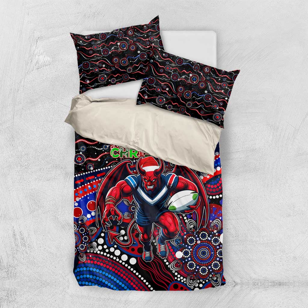 Merry Christmas AFL Demons Bedding Set Aboriginal Santa Football Mascot