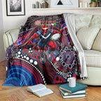 Merry Christmas AFL Demons Blanket Aboriginal Santa Football Mascot