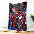 Merry Christmas AFL Demons Blanket Aboriginal Santa Football Mascot