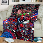Merry Christmas AFL Demons Blanket Aboriginal Santa Football Mascot