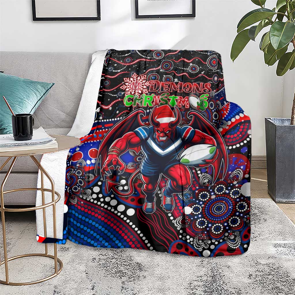 Merry Christmas AFL Demons Blanket Aboriginal Santa Football Mascot