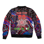 Merry Christmas AFL Demons Bomber Jacket Aboriginal Santa Football Mascot