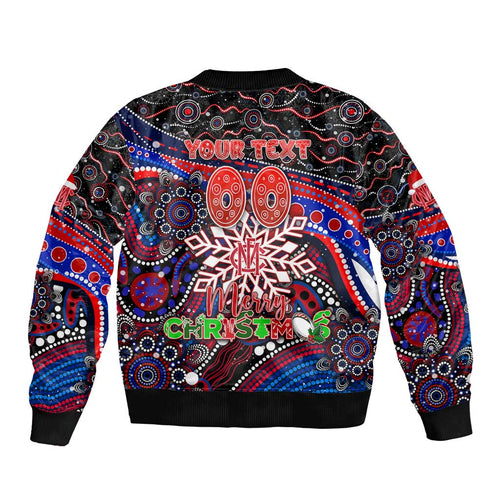 Merry Christmas AFL Demons Bomber Jacket Aboriginal Santa Football Mascot