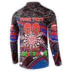 Merry Christmas AFL Demons Button Sweatshirt Aboriginal Santa Football Mascot