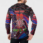 Merry Christmas AFL Demons Button Sweatshirt Aboriginal Santa Football Mascot