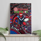 Merry Christmas AFL Demons Canvas Wall Art Aboriginal Santa Football Mascot