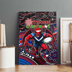 Merry Christmas AFL Demons Canvas Wall Art Aboriginal Santa Football Mascot