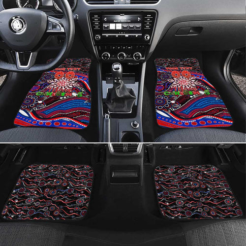 Merry Christmas AFL Demons Car Mats Aboriginal Santa Football Mascot