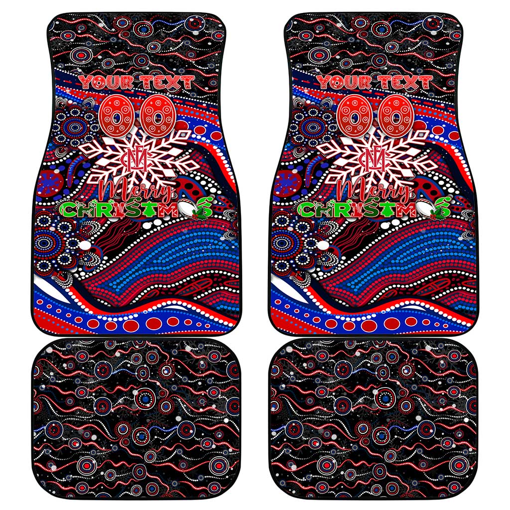 Merry Christmas AFL Demons Car Mats Aboriginal Santa Football Mascot