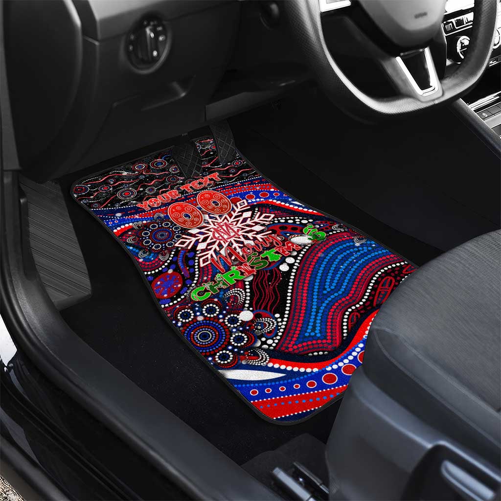 Merry Christmas AFL Demons Car Mats Aboriginal Santa Football Mascot