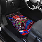 Merry Christmas AFL Demons Car Mats Aboriginal Santa Football Mascot
