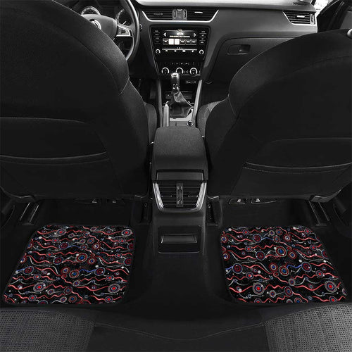 Merry Christmas AFL Demons Car Mats Aboriginal Santa Football Mascot