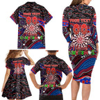 Merry Christmas AFL Demons Family Matching Long Sleeve Bodycon Dress and Hawaiian Shirt Aboriginal Santa Football Mascot
