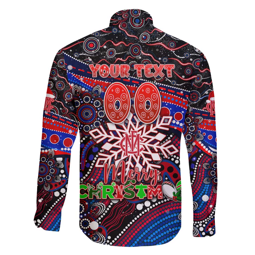 Merry Christmas AFL Demons Family Matching Long Sleeve Bodycon Dress and Hawaiian Shirt Aboriginal Santa Football Mascot
