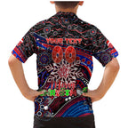 Merry Christmas AFL Demons Family Matching Mermaid Dress and Hawaiian Shirt Aboriginal Santa Football Mascot