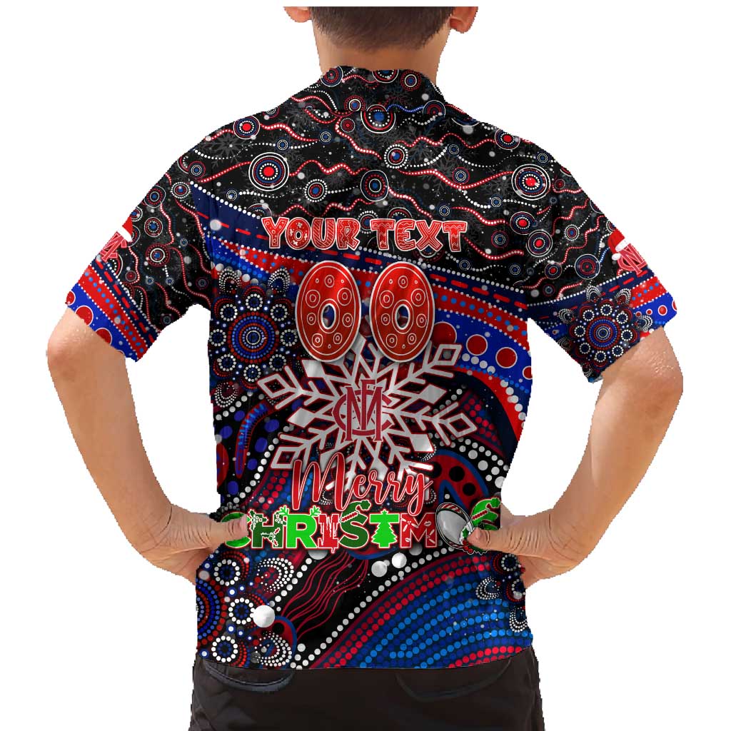 Merry Christmas AFL Demons Family Matching Mermaid Dress and Hawaiian Shirt Aboriginal Santa Football Mascot