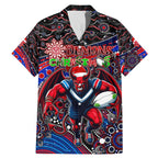 Merry Christmas AFL Demons Family Matching Mermaid Dress and Hawaiian Shirt Aboriginal Santa Football Mascot