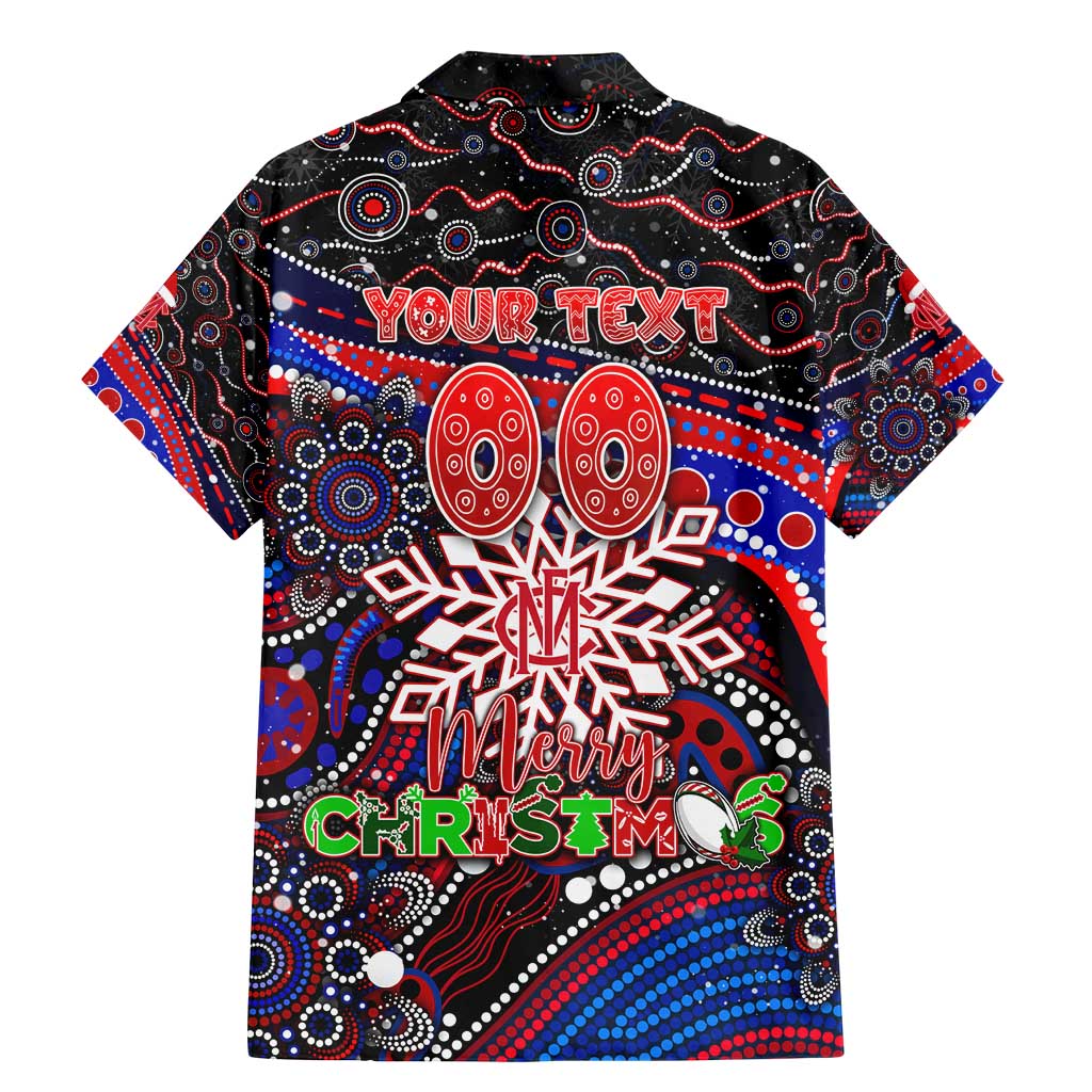 Merry Christmas AFL Demons Family Matching Mermaid Dress and Hawaiian Shirt Aboriginal Santa Football Mascot