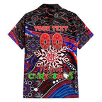 Merry Christmas AFL Demons Family Matching Off The Shoulder Long Sleeve Dress and Hawaiian Shirt Aboriginal Santa Football Mascot