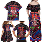 Merry Christmas AFL Demons Family Matching Off Shoulder Maxi Dress and Hawaiian Shirt Aboriginal Santa Football Mascot