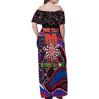 Merry Christmas AFL Demons Family Matching Off Shoulder Maxi Dress and Hawaiian Shirt Aboriginal Santa Football Mascot