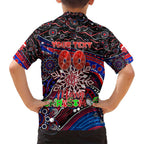 Merry Christmas AFL Demons Family Matching Puletasi and Hawaiian Shirt Aboriginal Santa Football Mascot